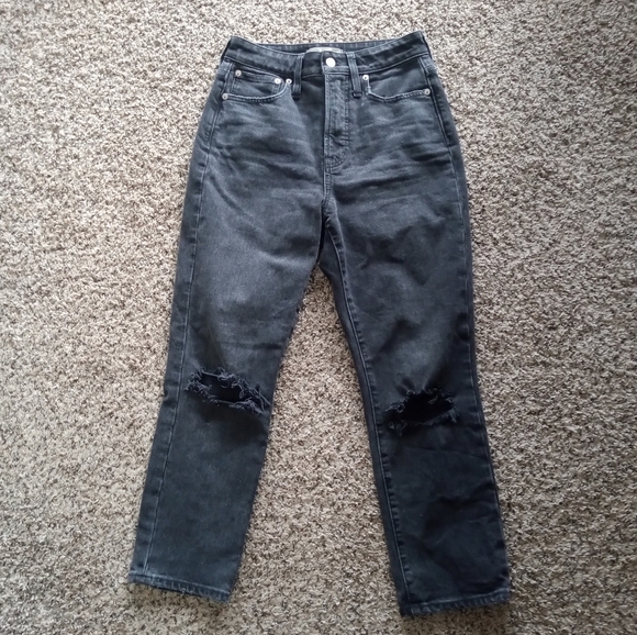 Madewell Women's The Curvy Perfect Vintage Jean Straight Leg Black Size Small 26 - Picture 2 of 12